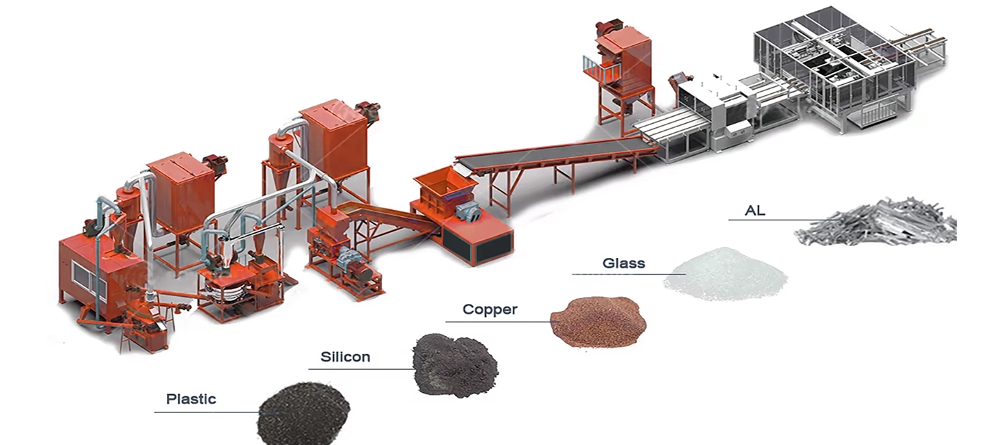 Máquina de reciclaje de paneles solares