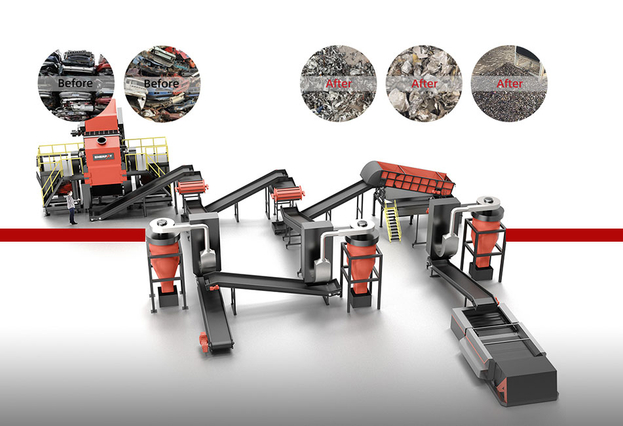ENERPAT Sistema de limpieza y secado de trituradora de automóviles